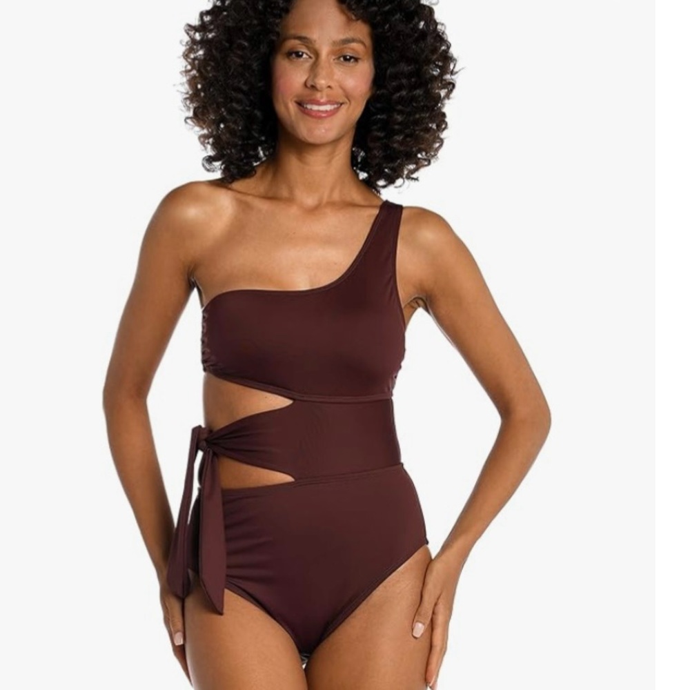 La Blanca Island Goddess Side-Tie Cutout One Shoulder Swimsuit 12